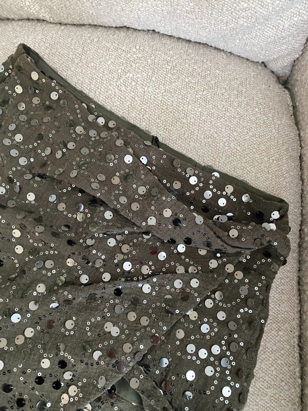 Zara NWT | Green Sparkle Mini Skort - Picture 8 of 12
